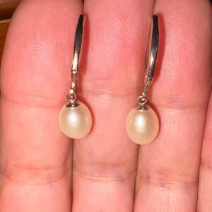Elegant 925 Pearl Drop Earrings